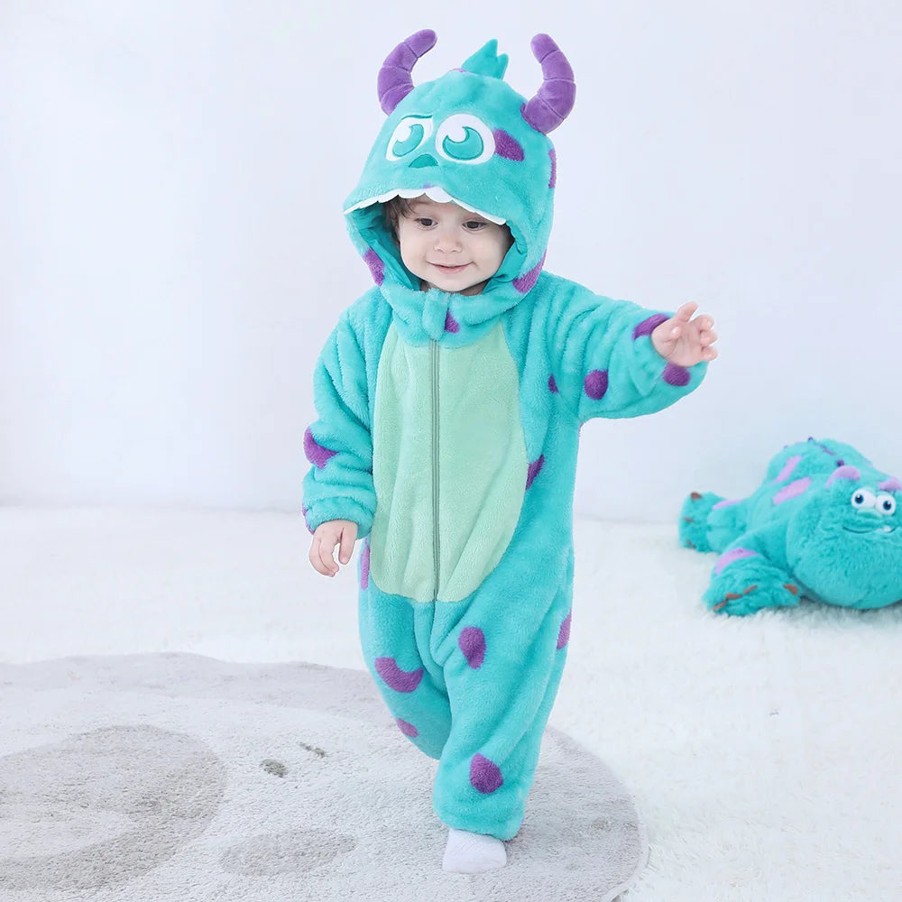 Cute Baby Costume Halloween Festival Cosplay Boys Girls Funny Suit Winter Warm Pajama Anime Sully Kigurumis Cartoon Outfit