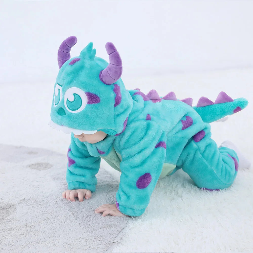 Cute Baby Costume Halloween Festival Cosplay Boys Girls Funny Suit Winter Warm Pajama Anime Sully Kigurumis Cartoon Outfit