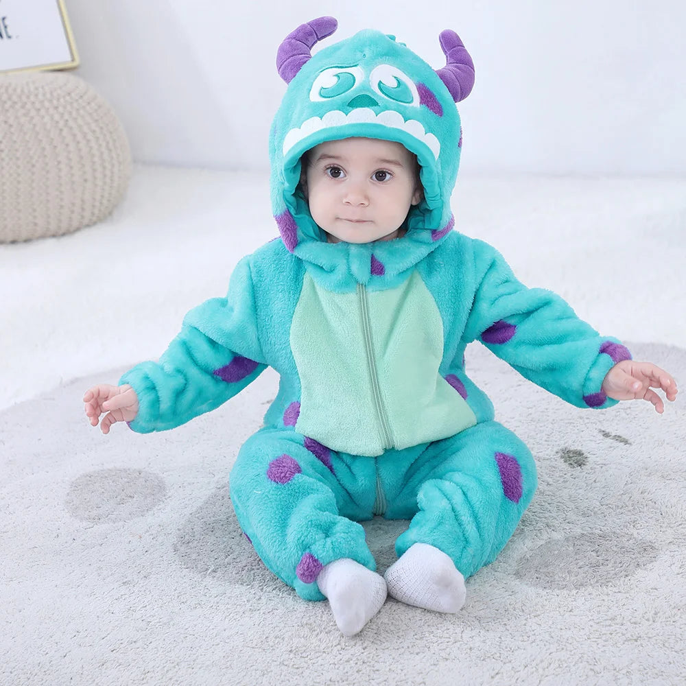 Cute Baby Costume Halloween Festival Cosplay Boys Girls Funny Suit Winter Warm Pajama Anime Sully Kigurumis Cartoon Outfit