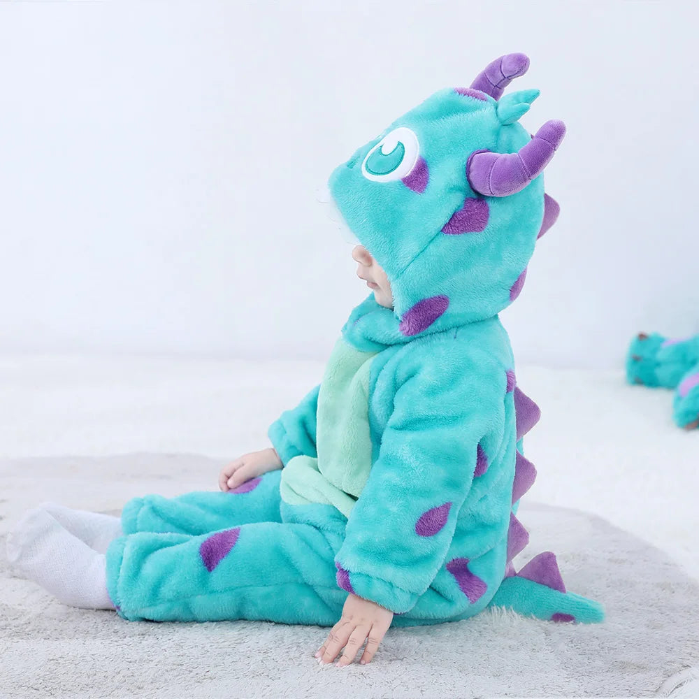 Cute Baby Costume Halloween Festival Cosplay Boys Girls Funny Suit Winter Warm Pajama Anime Sully Kigurumis Cartoon Outfit
